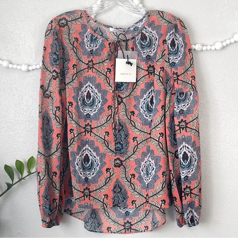 Cooper St Viva Sheer Floral Paisley Print Top